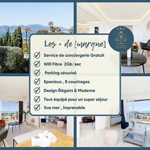 Riviera - Sea View - Clim - 50m Plage - De Standing - Spacieux 180 M2 - Parking Cannes